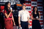 Neha Dhupia, Aditi Rao Hydari, Sergio Perez during a Gillette promotional event in Mumbai on 23rd Oct 2013